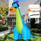 Halloween Inflatables Outdoor Decorations 10 FT Tall Dinosaurs Eating Pumpkin (blue)